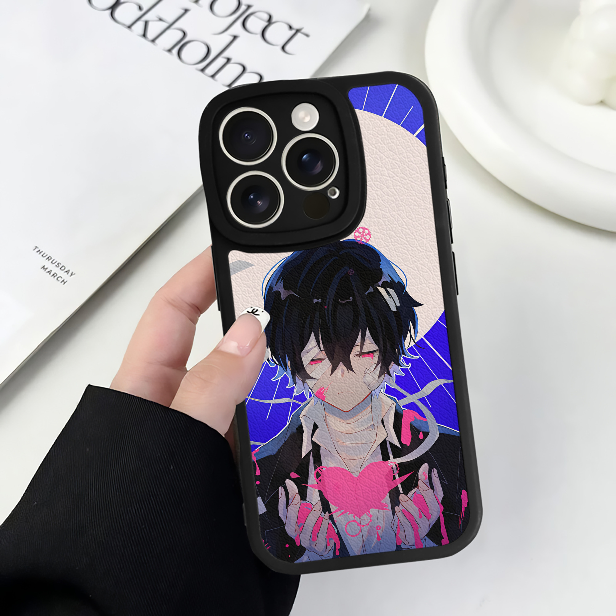 （画像用） 文豪ストレイドッグス Bungo Stray Dogs 【iPhone 16シリーズ対応】シリコンスマホケース（レザー調） 材質：シリコン